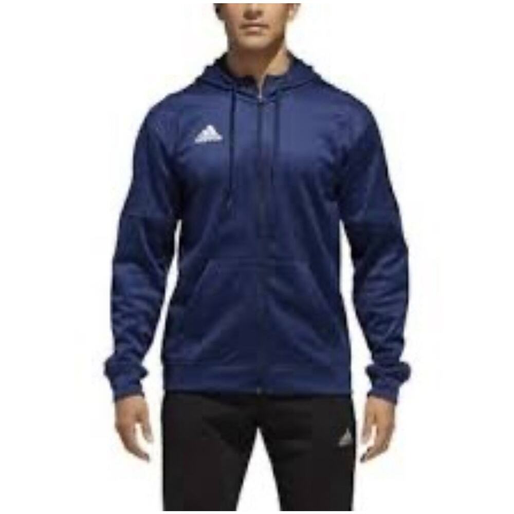 New Adidas Men's Team Issue Full Zip Hoodie Jacket Falcon/White Size Small